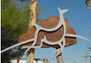 Guanaco sign on the Ranch of Hopes - click for larger image