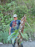 FJ staff member with rescued orchid