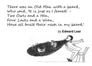Edward Lear's illustration of his Old Man with a Beard limerick