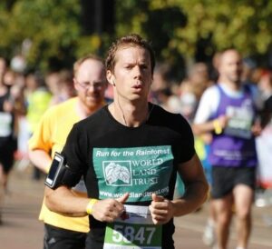 Andy Orchard runs the Royal Parks Half Marathon in 2012