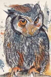 Painting of a Scops Owl.