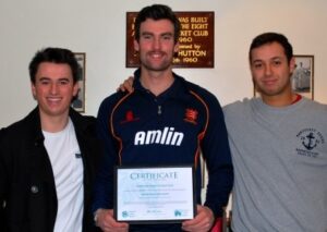 Ollie Stovell, Reece Topley (holding the WLT certificate) and Luke Keeble.
