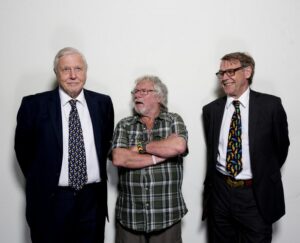 Sir David Attenborough, Bill Oddie and John Burton.