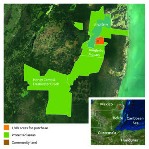 Map of 1,818 acres available to buy for £100 an acre in Belize