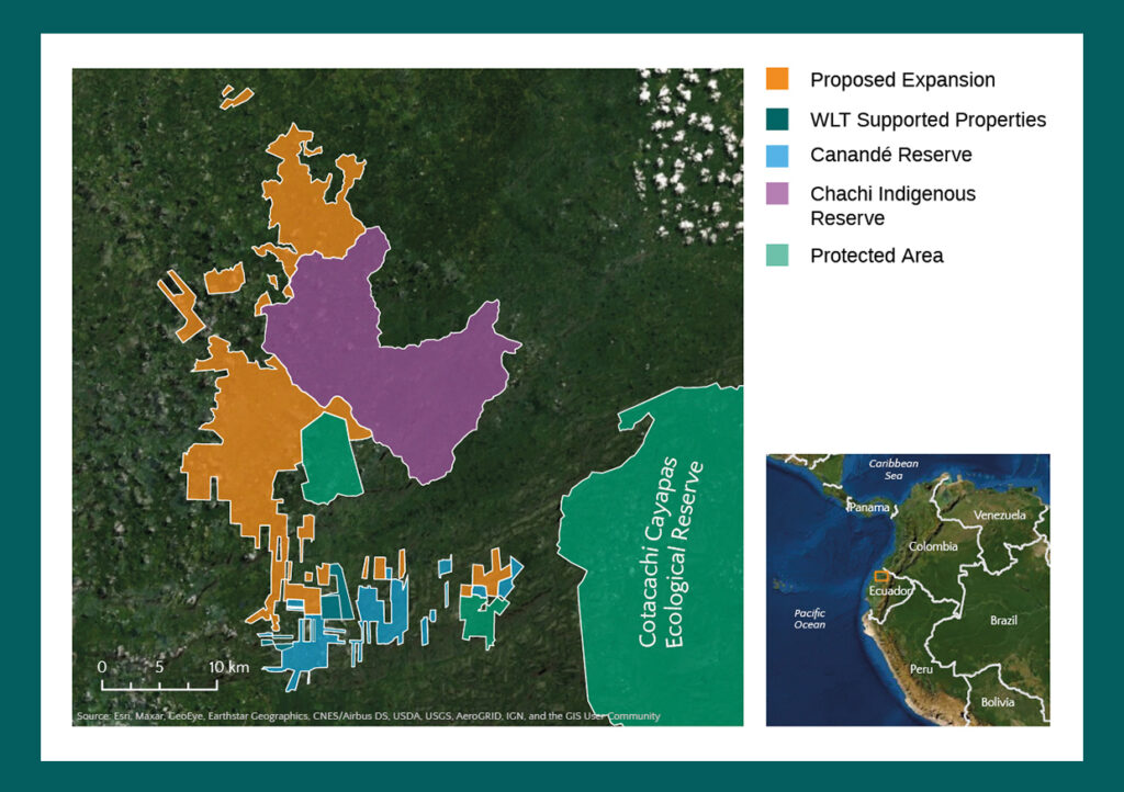 Map of the proposed expansion of Rio Canandé Reserve