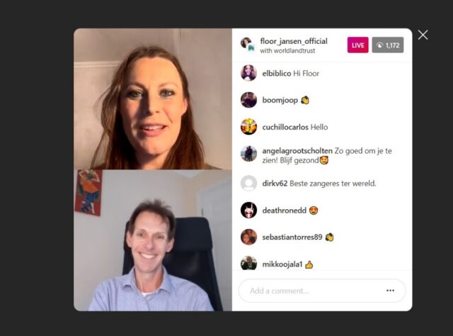 Floor Jansen and Jonathan Barnard chat on Instagram