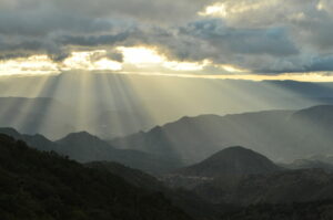 sun rays over Sierra Gorda Biosphere Reserve