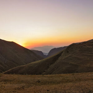 A view of the Caucasus at sunset, Armenia
