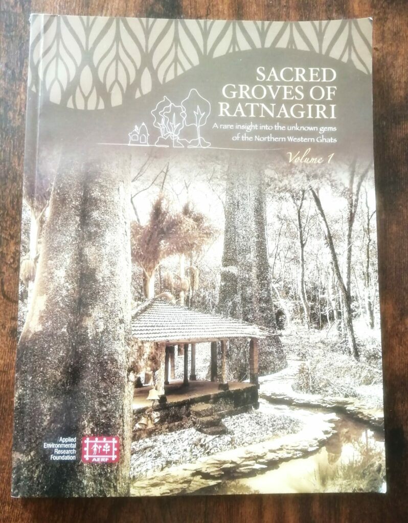 A book cover shows Sacred Groves of Ratnagiri 