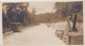 A sepia photograph of the railway at Gallon Jug