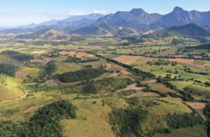 A photo of land fragmentation with lots of farms in what would once have been Atlantic Forest.