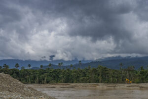 mining work along a river in the Ecuadorian Amazon