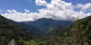 A view across the Pastaza River basin and to the Machay Reserve in Ecuador