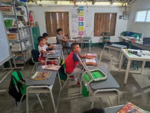 Local school children in an environmental education class by FBC.