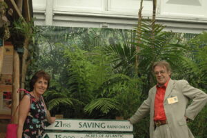 John and Viv Burton, WLT’s co-founders, photographed at the Chelsea Flower Show in 2010. Credit: World Land Trust