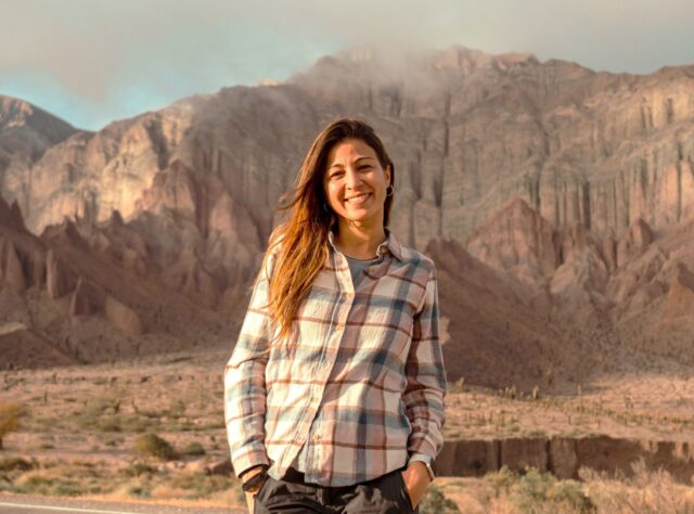 A photo of Lucila Castro in the field